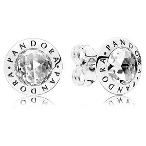 New Radiant Pandora Logo Stud Earrings (retired)